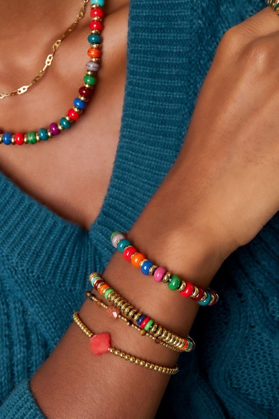 Bracelet colored stones Multi Stainless Steel Picture2